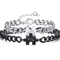 HeartLock Stainless Steel Couple Bracelets Set Puzzle Heart LongDistance Relationship Jewelry For 5