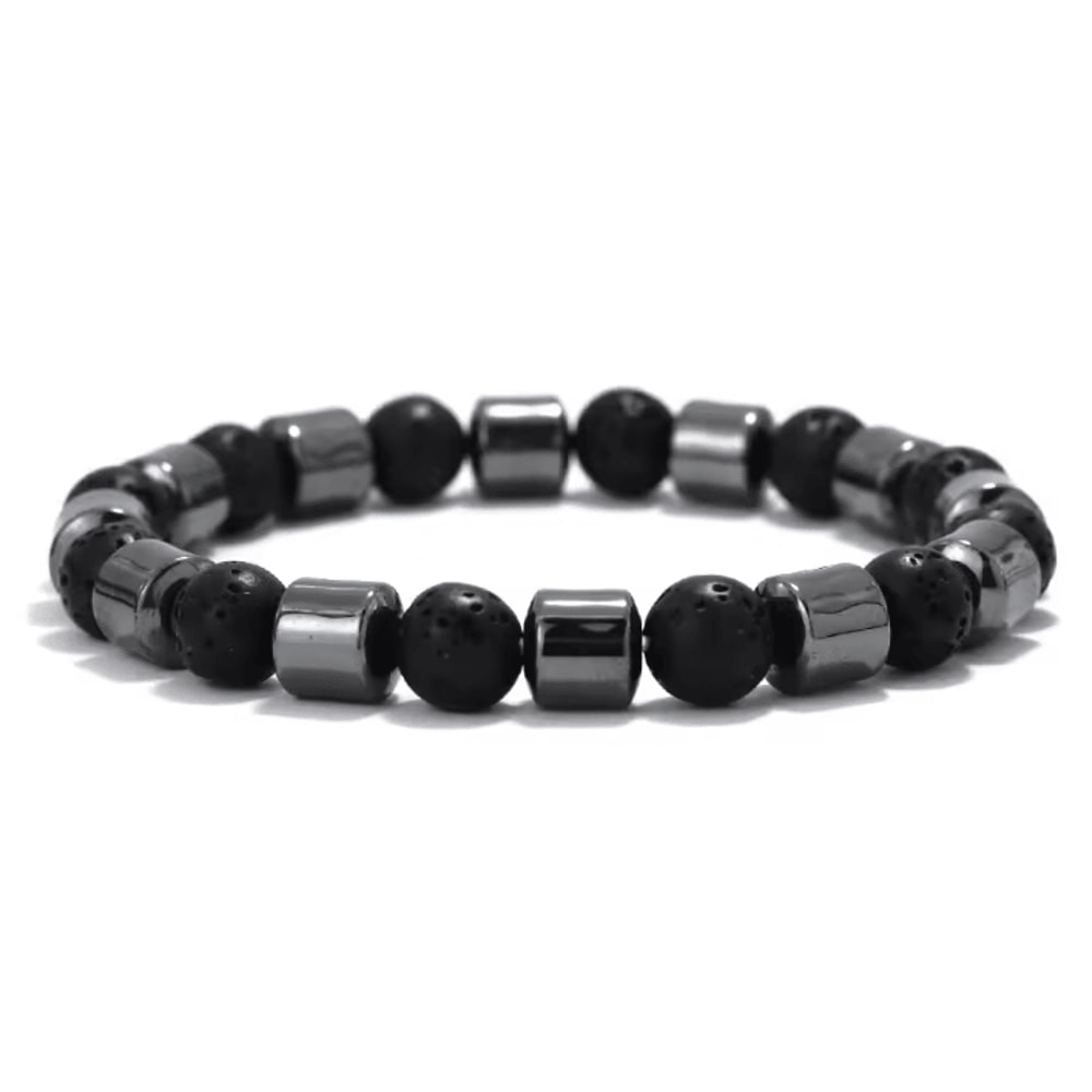 IronCore 8 Mm Natural Stone Mens Bracelet Hematite Howlite Tiger Eye Wristlet For Everyday Style 11