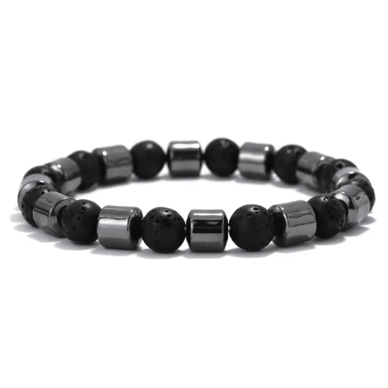 IronCore 8 Mm Natural Stone Mens Bracelet Hematite Howlite Tiger Eye Wristlet For Everyday Style 11