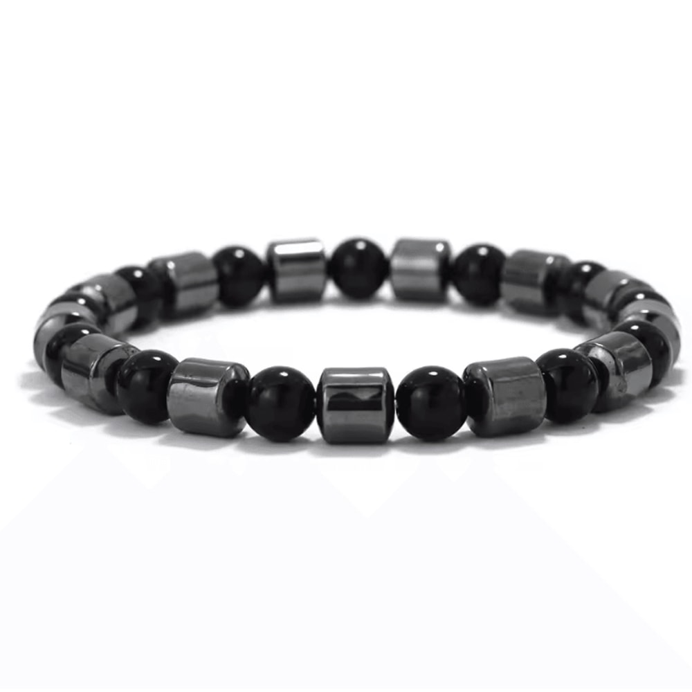 IronCore 8 Mm Natural Stone Mens Bracelet Hematite Howlite Tiger Eye Wristlet For Everyday Style 12