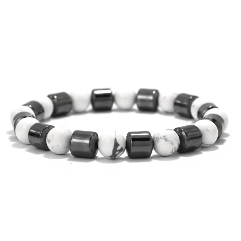 IronCore 8 Mm Natural Stone Mens Bracelet Hematite Howlite Tiger Eye Wristlet For Everyday Style 13