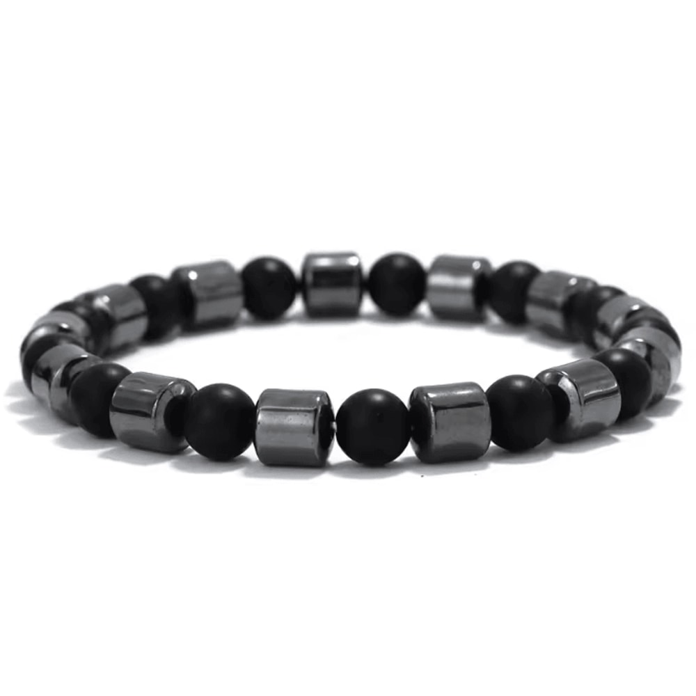 IronCore 8 Mm Natural Stone Mens Bracelet Hematite Howlite Tiger Eye Wristlet For Everyday Style 6