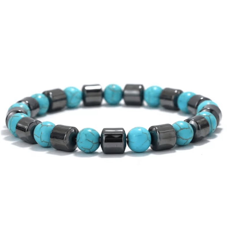 IronCore 8 Mm Natural Stone Mens Bracelet Hematite Howlite Tiger Eye Wristlet For Everyday Style 7