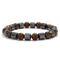 IronCore 8 Mm Natural Stone Mens Bracelet Hematite Howlite Tiger Eye Wristlet For Everyday Style 8