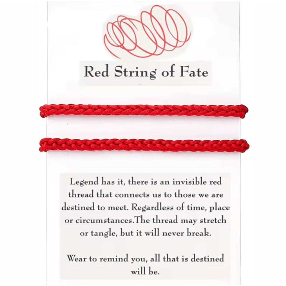 FateBond Red String Matching Couple Bracelets LongDistance Relationship Jewelry Christmas Gift Fo 0