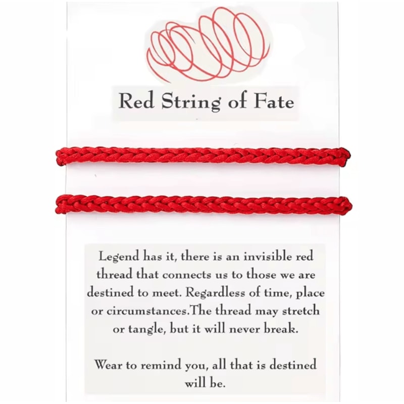 FateBond Red String Matching Couple Bracelets LongDistance Relationship Jewelry Christmas Gift Fo 0