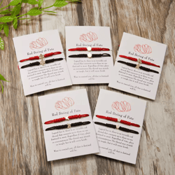 fatebond handmade red string bracelets – braided couples set for luck, protection & connection