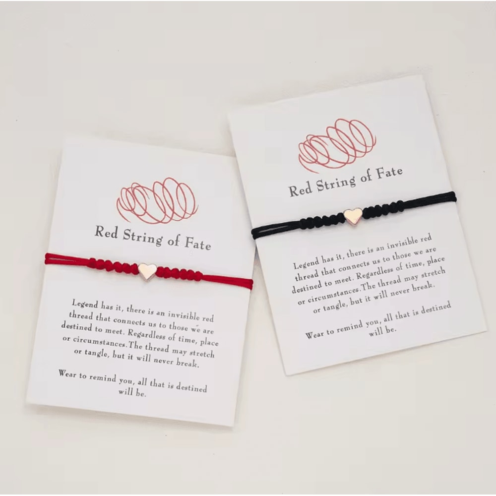 FateBond Handmade Red String Bracelets Braided Couples Set For Luck Protection Connection 3
