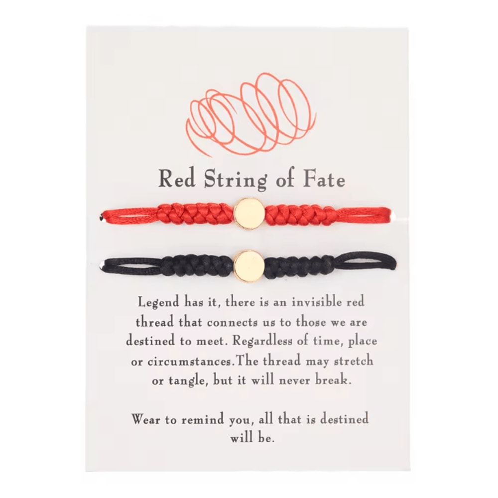 FateBond Handmade Red String Bracelets Braided Couples Set For Luck Protection Connection 5