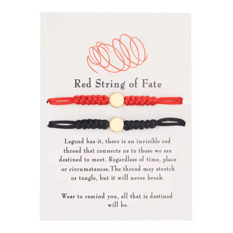 FateBond Handmade Red String Bracelets Braided Couples Set For Luck Protection Connection 5