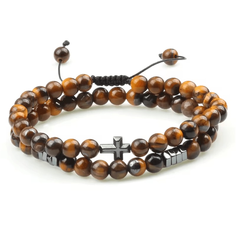 UnityBond Tiger Eye Hematite Couples Distance Bracelets Handmade Bead Set For Connection Protect 4
