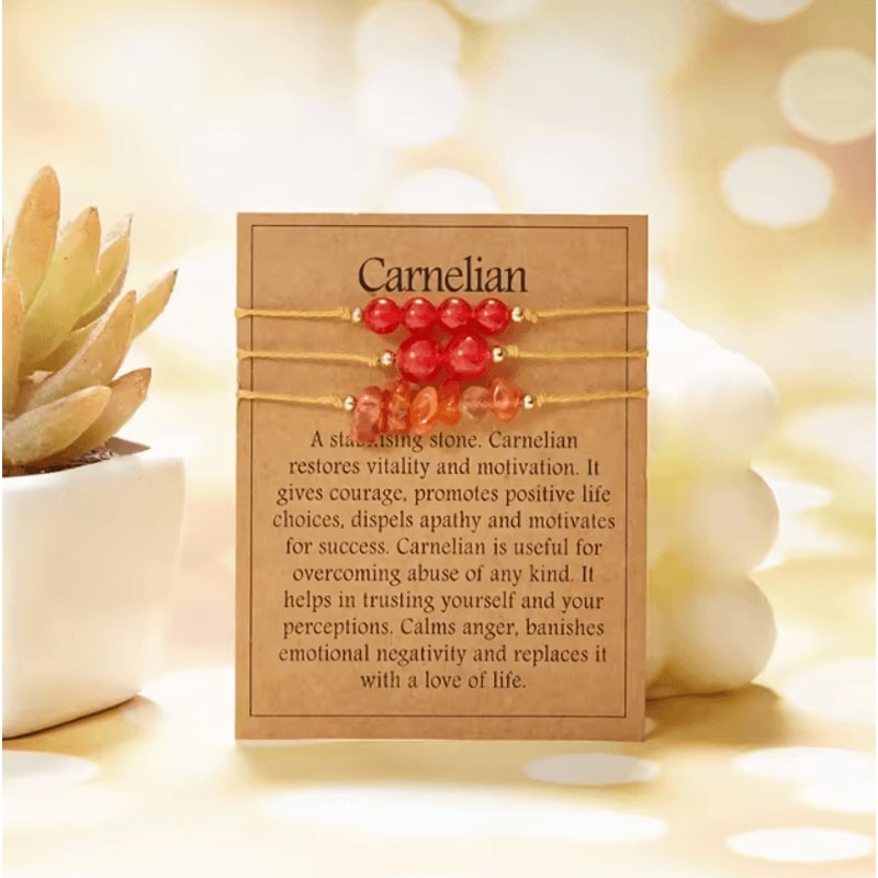 Harmony Trio Natural Stone Couples Family Bracelets 3Piece Distance Bead Set For Men Women Kids 14