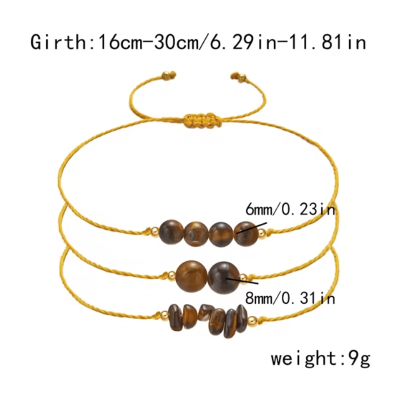 Harmony Trio Natural Stone Couples Family Bracelets 3Piece Distance Bead Set For Men Women Kids 3