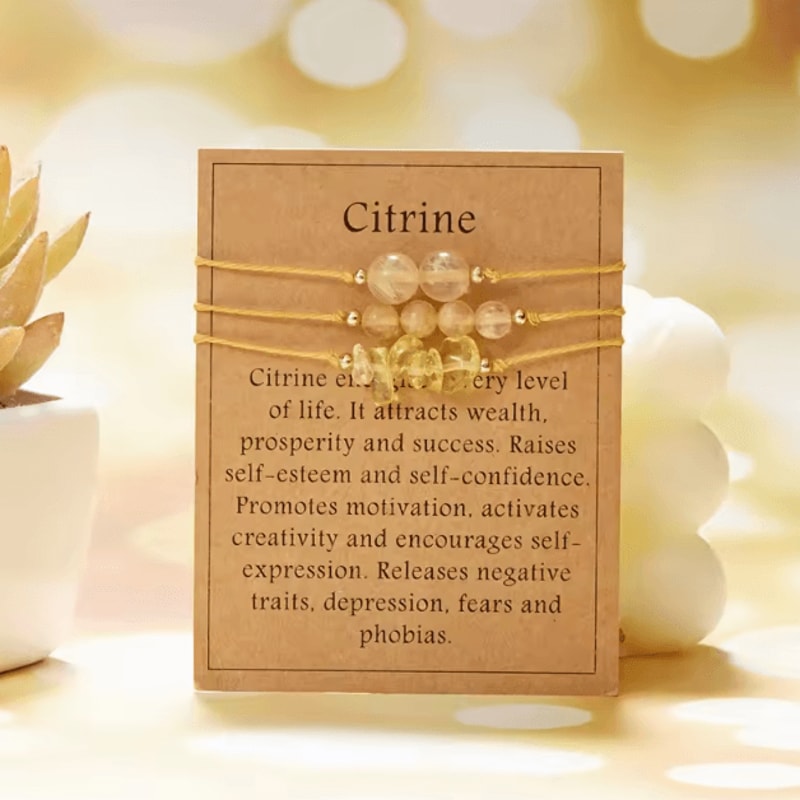 Harmony Trio Natural Stone Couples Family Bracelets 3Piece Distance Bead Set For Men Women Kids 5