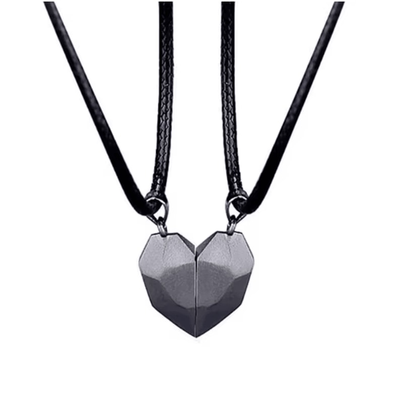 HeartbeatLove Magnetic Couple Pendant Necklace Electrocardiogram Heart Jewelry Gift Set 5