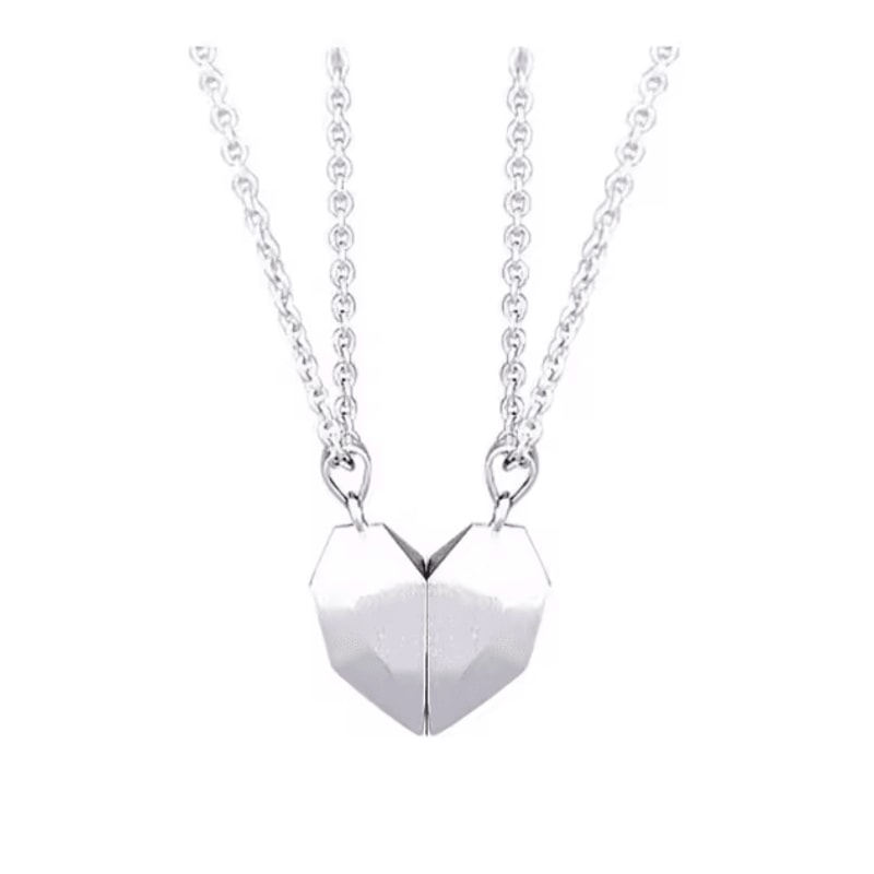 HeartbeatLove Magnetic Couple Pendant Necklace Electrocardiogram Heart Jewelry Gift Set 8