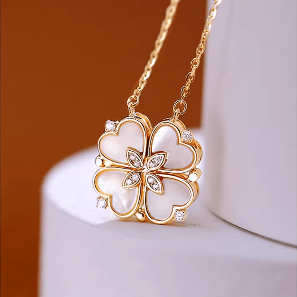 EternaLove 316L Stainless Steel Magnetic Pendant Necklace Heart Clover Jewelry Gift For Women 8