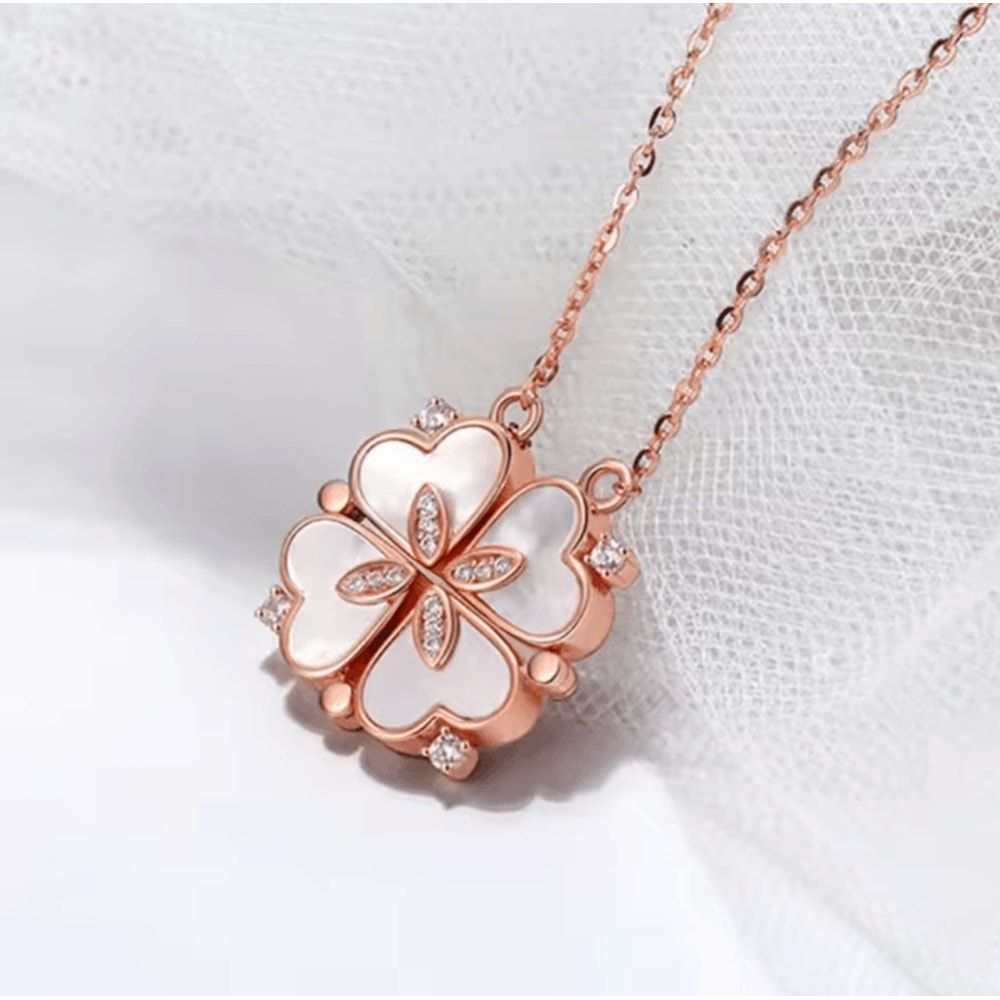 EternaLove 316L Stainless Steel Magnetic Pendant Necklace Heart Clover Jewelry Gift For Women 10