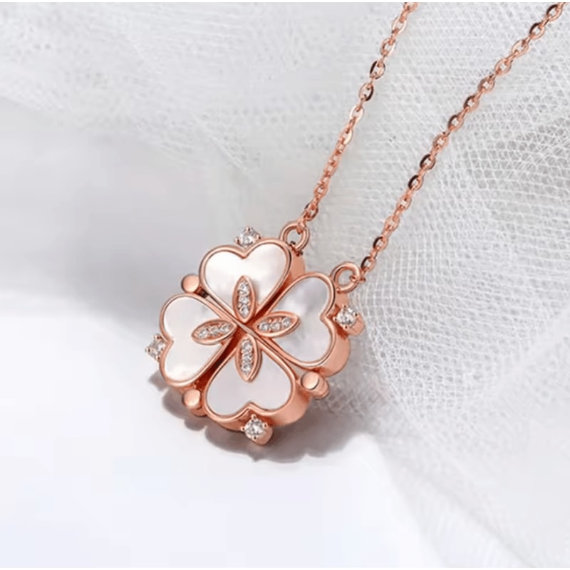 EternaLove 316L Stainless Steel Magnetic Pendant Necklace Heart Clover Jewelry Gift For Women 10