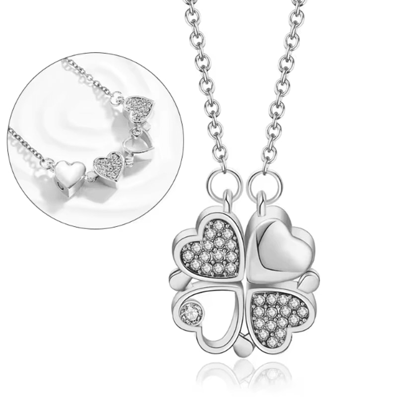 EternaLove 316L Stainless Steel Magnetic Pendant Necklace Heart Clover Jewelry Gift For Women 12