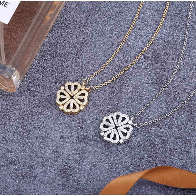 EternaLove 316L Stainless Steel Magnetic Pendant Necklace Heart Clover Jewelry Gift For Women 3
