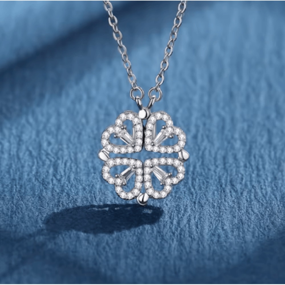 EternaLove 316L Stainless Steel Magnetic Pendant Necklace Heart Clover Jewelry Gift For Women 6