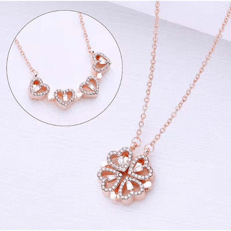 EternaLove 316L Stainless Steel Magnetic Pendant Necklace Heart Clover Jewelry Gift For Women 7