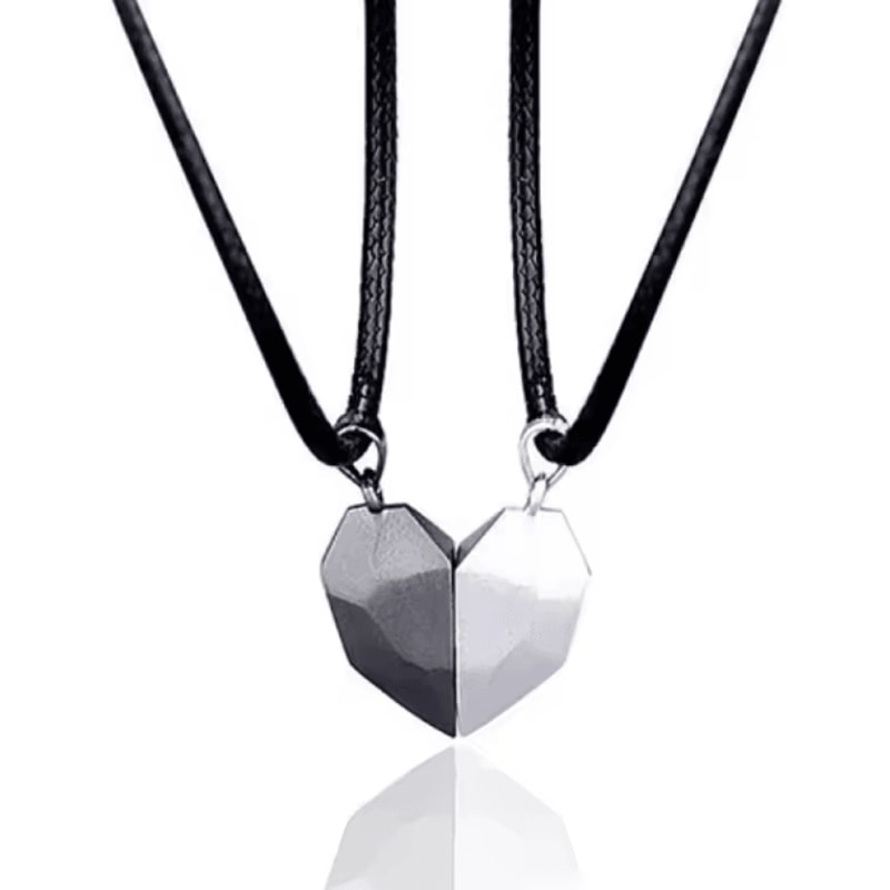 HeartbeatUnion Magnetic Couple Pendant Necklace Electrocardiogram Heart Jewelry Set For Valentines 6