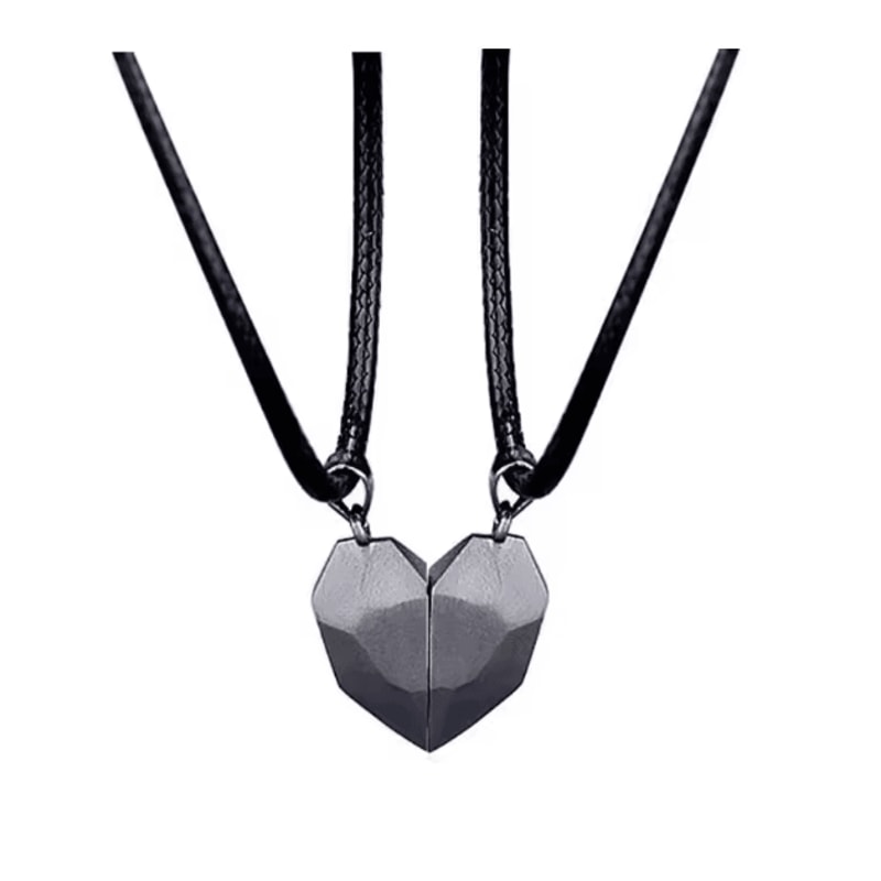 HeartbeatUnion Magnetic Couple Pendant Necklace Electrocardiogram Heart Jewelry Set For Valentines 8