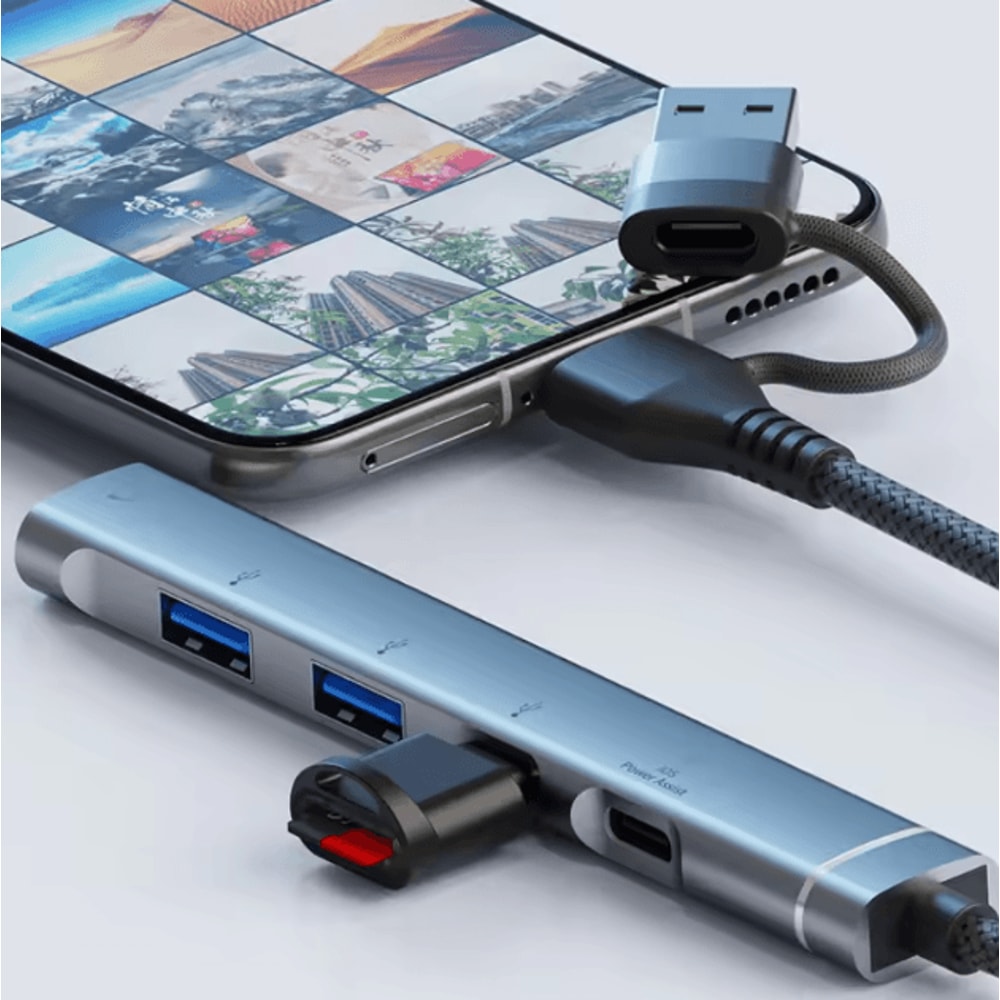 FlexiHub USBC To 35 Mm Audio USB Adapter MultiPort OTG Hub Connector For Laptops Computers 5