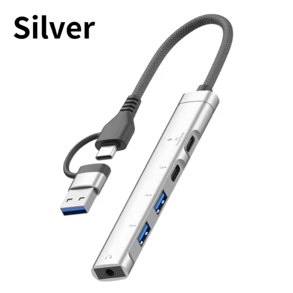 FlexiHub USBC To 35 Mm Audio USB Adapter MultiPort OTG Hub Connector For Laptops Computers 7