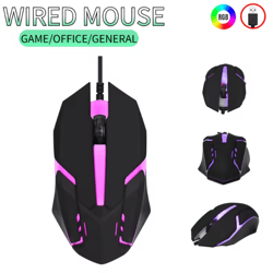 usb wired mouse rgb colorful mouse 1600 dpi gaming mouse optical wired mouse mice ergonomic mouse for pc computer lapto