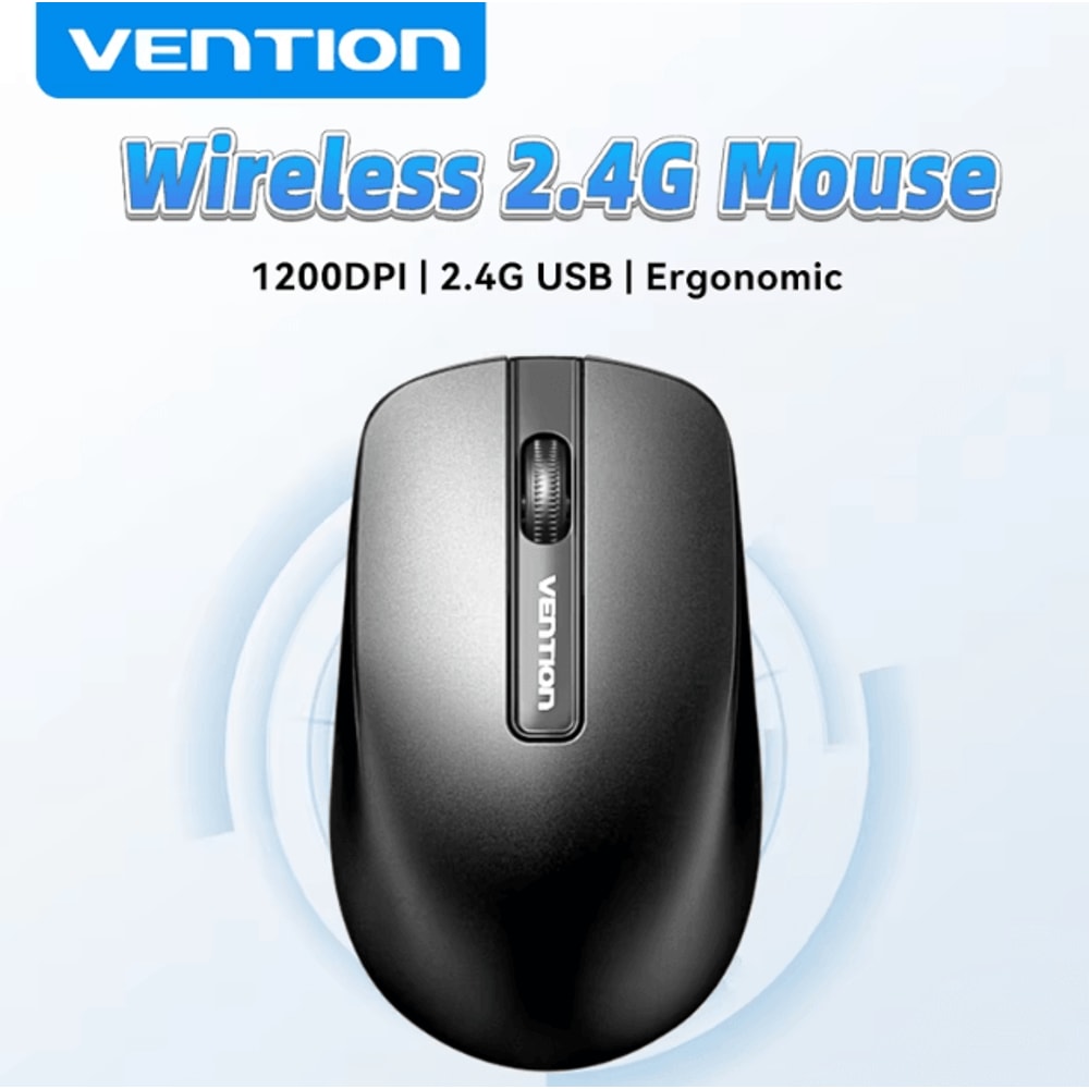 Vention 24 G Wireless Ergonomic Mouse 1200 DPI USB Receiver For PC Laptop Tablet 0
