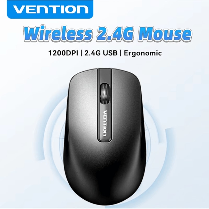 Vention 24 G Wireless Ergonomic Mouse 1200 DPI USB Receiver For PC Laptop Tablet 0
