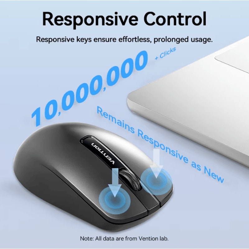 Vention 24 G Wireless Ergonomic Mouse 1200 DPI USB Receiver For PC Laptop Tablet 4
