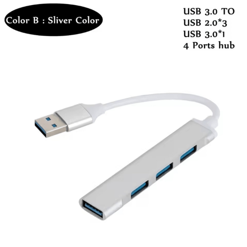 BGGQGG USBCUSB 30 4Port USB Hub MultiSplitter OTG Adapter For Laptops Computers 4