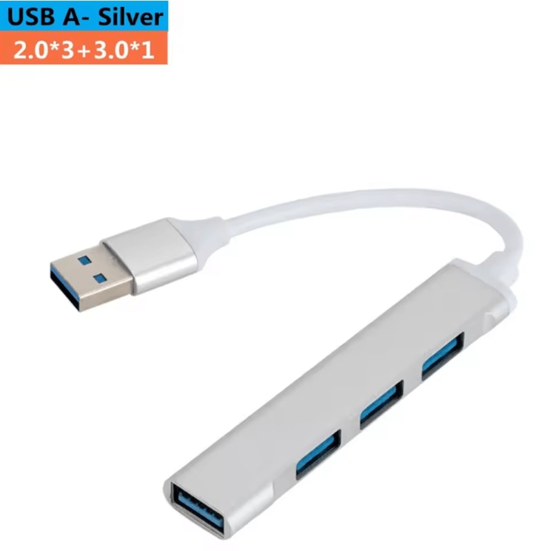 BGGQGG USBCUSB 30 4Port USB Hub MultiSplitter OTG Adapter For Laptops Computers 5