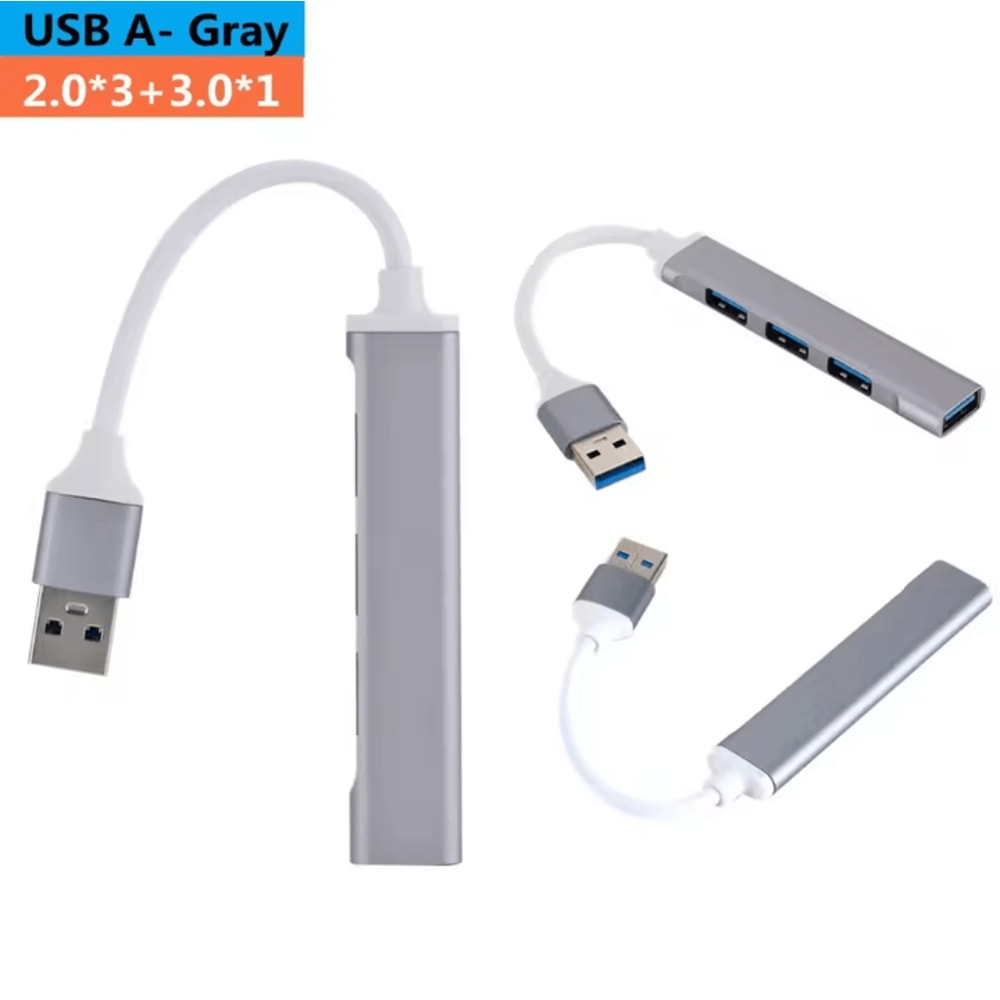 BGGQGG USBCUSB 30 4Port USB Hub MultiSplitter OTG Adapter For Laptops Computers 6