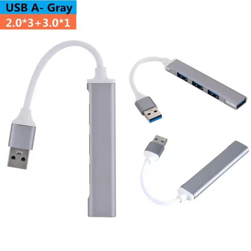 BGGQGG USBCUSB 30 4Port USB Hub MultiSplitter OTG Adapter For Laptops Computers 6