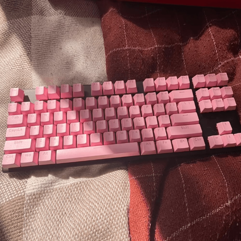 KeyMaster Ergonomic Mechanical Keycaps Set Blank Backlit Replacement Key Caps For PC Laptop 0