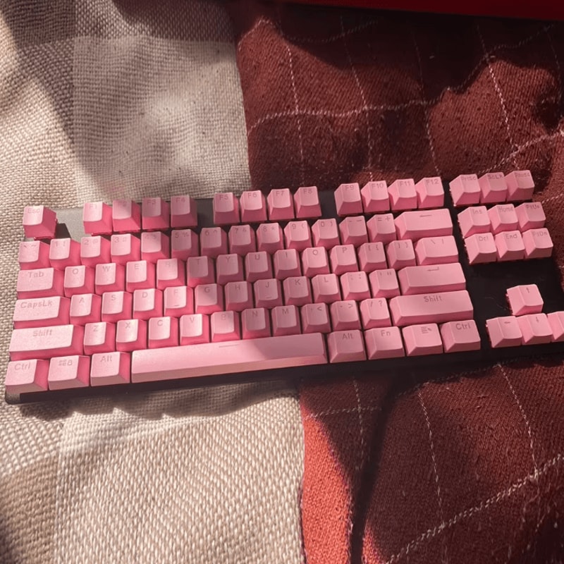 KeyMaster Ergonomic Mechanical Keycaps Set Blank Backlit Replacement Key Caps For PC Laptop 0