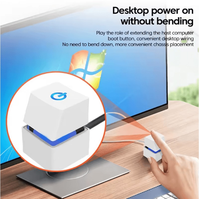 ProSwitch LED External PC Power Button 2 M Desktop Computer OnOff Switch With Colorful LED 1