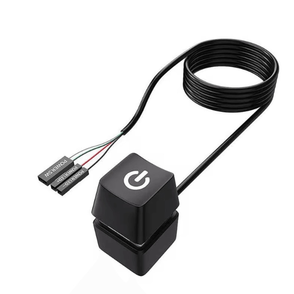 ProSwitch LED External PC Power Button 2 M Desktop Computer OnOff Switch With Colorful LED 6