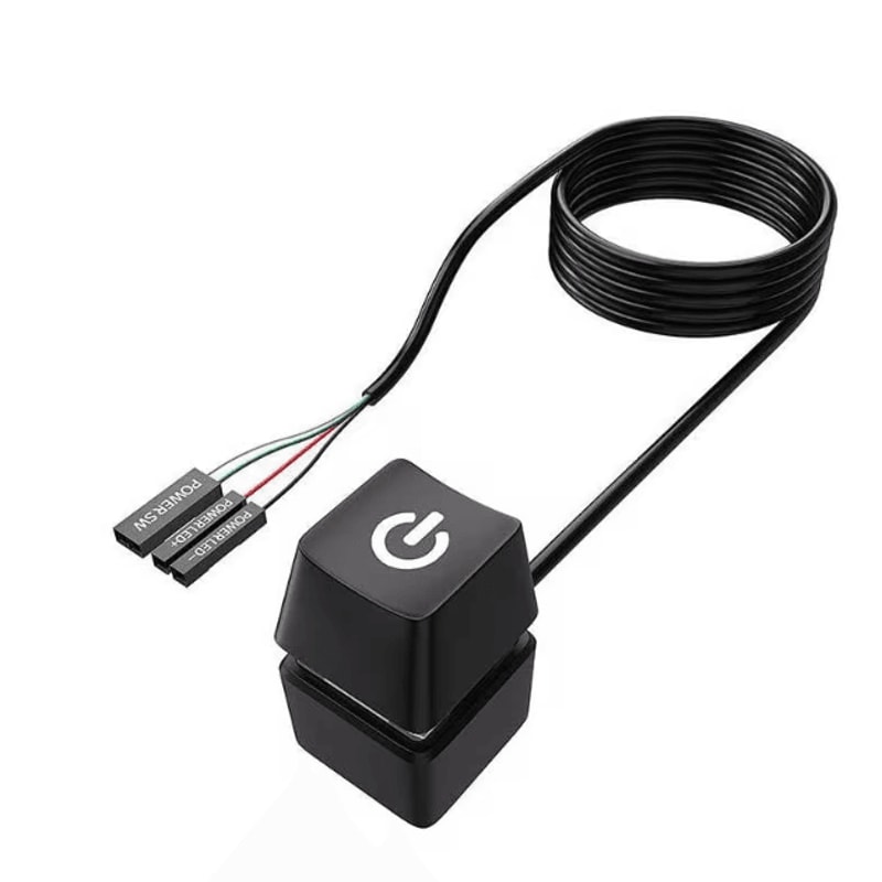 ProSwitch LED External PC Power Button 2 M Desktop Computer OnOff Switch With Colorful LED 6