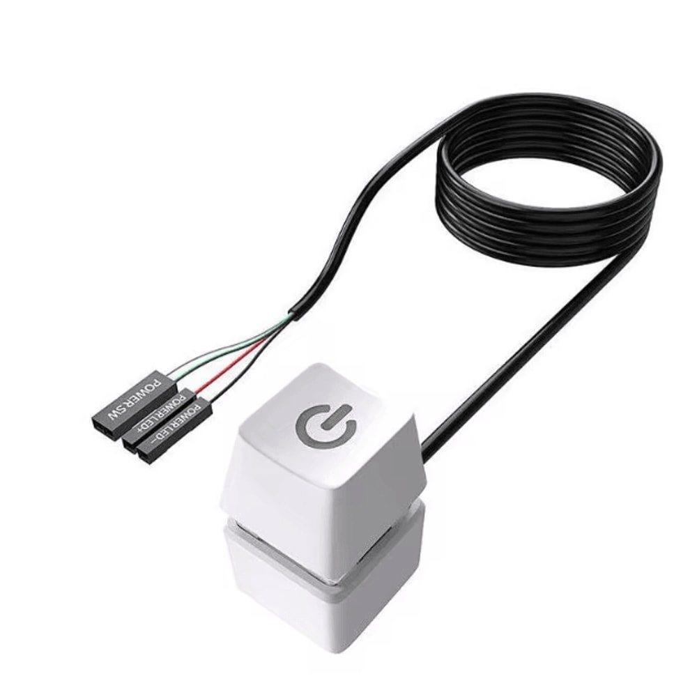 ProSwitch LED External PC Power Button 2 M Desktop Computer OnOff Switch With Colorful LED 7