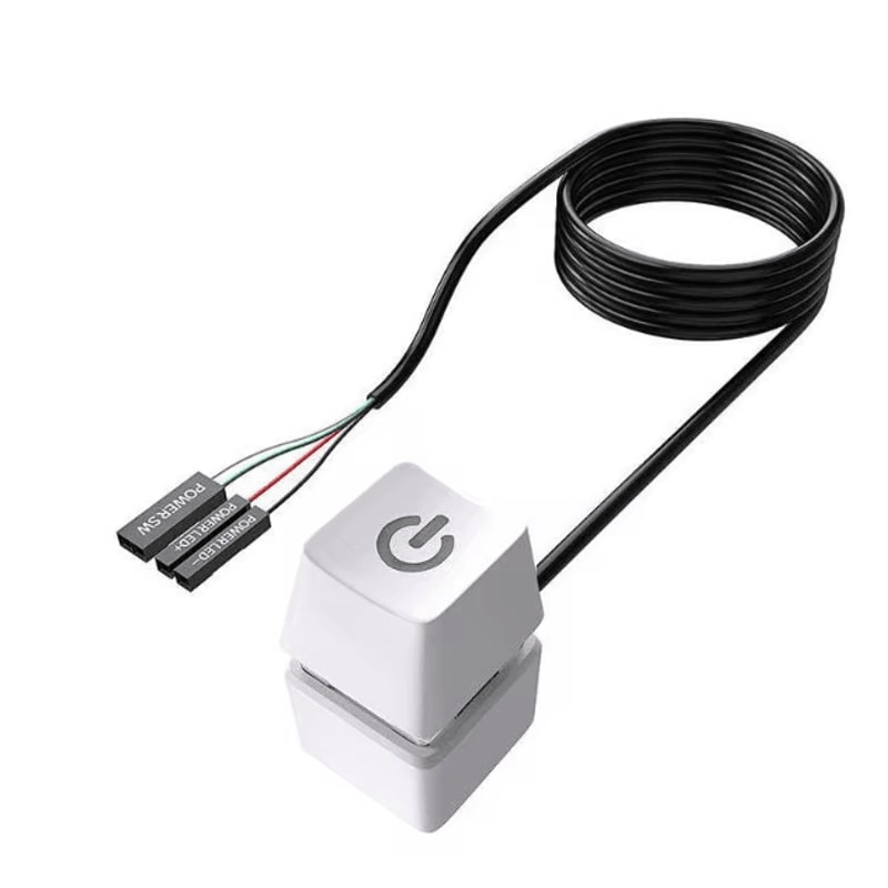ProSwitch LED External PC Power Button 2 M Desktop Computer OnOff Switch With Colorful LED 7