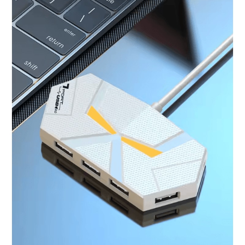 06CM12M HUB 7port Compatible USB20 Expansion Splitter Laptop Connect Hard Drive Computer TYPEC Stab 8