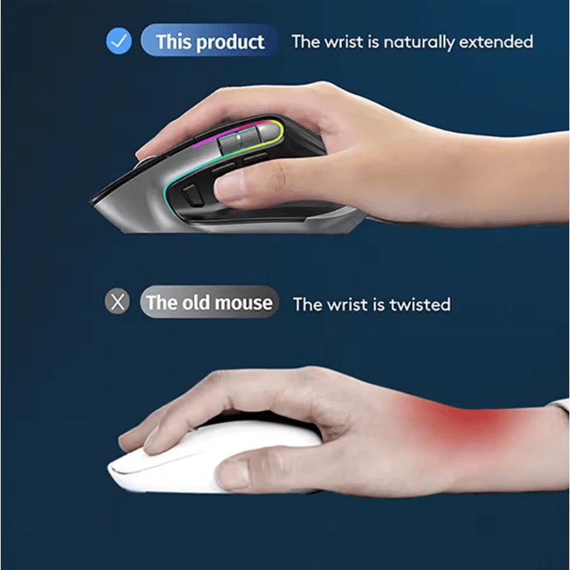 MultiDevice Wireless Mouse Bluetooth 50 30 Mouse 24G Wireless Portable Optical Mouse Ergonomic Rig 2