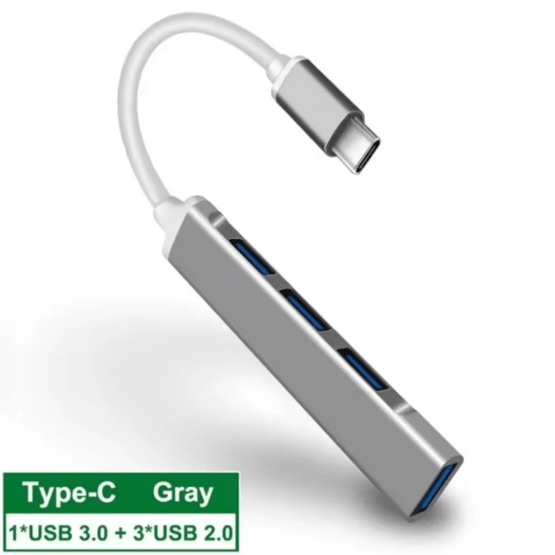 FlexiPort 4in1 USBC 30 Hub HighSpeed USBC OTG MultiPort Adapter For Laptops Devices 4