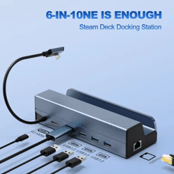 flexidock 6-in-1 usb-c docking station – 4k 60 hz hdmi & gigabit ethernet hub for steam deck, rog ally & laptops